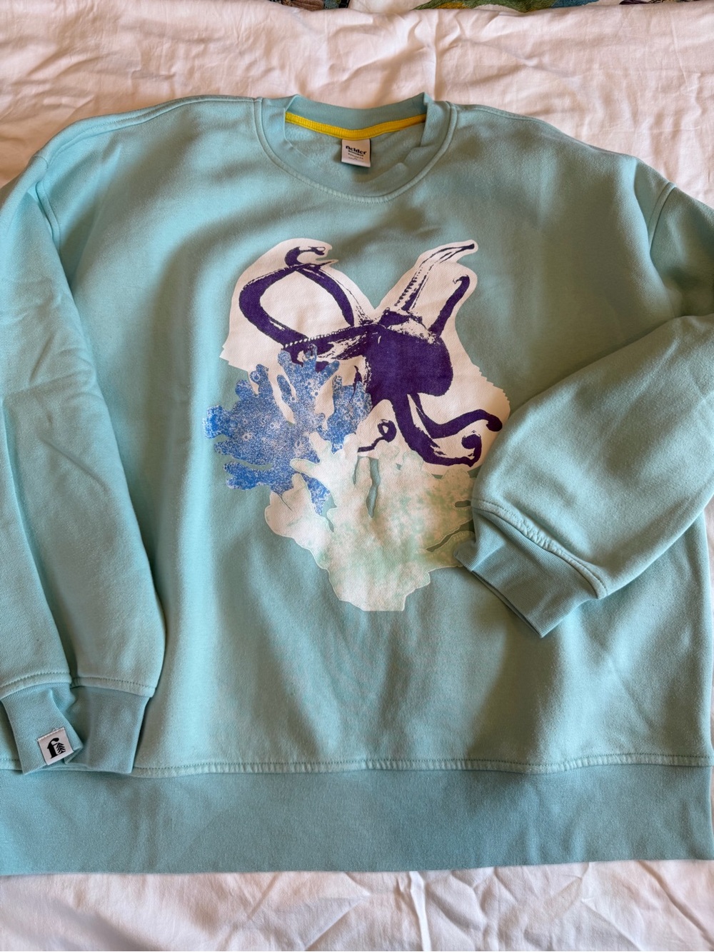 Fielder x Bonobos Aqua Graphic Octopus Crewneck Sweatshirt